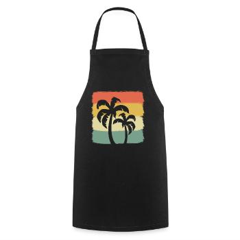 Palm Tree Sunset Strandliebhaber - Kochschürze - Schwarz - Vorne - AI Model Male 185 dark (185cm)