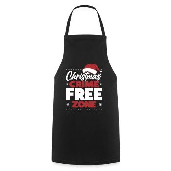 Zone sans crime de Noël Police du Père Noël - Tablier de cuisine - noir - Devant - AI Model Male 185 dark (185cm)