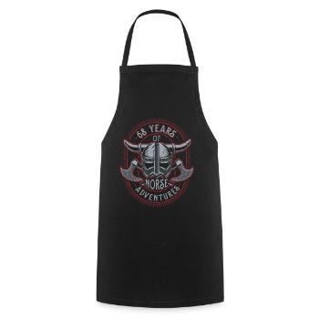 68 Years of Norse Adventures - 68th Birthday - Cooking Apron - black - Front - AI Model Male 185 dark (185cm)