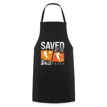 Tournoi de kickball sauvé par les balles - Tablier de cuisine - noir - Devant - AI Model Male 185 dark (185cm)