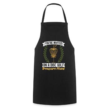 Disc Golf You're Invited On A Disc Frisbee Golf - Cooking Apron - black - Front - AI Model Male 185 dark (185cm)