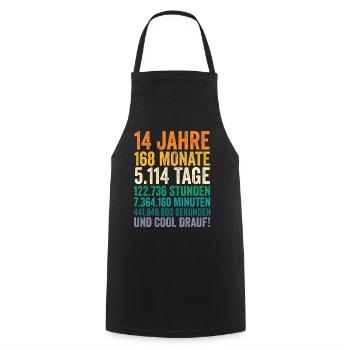 14 Jahre Vierzehnter Geburtstag - Kochschürze - Schwarz - Vorne - AI Model Male 185 dark (185cm)