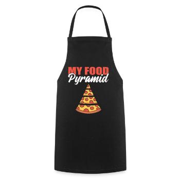 My Food Pyramid Pizza -Liebhaber - Kochschürze - Schwarz - Vorne - AI Model Male 185 dark (185cm)