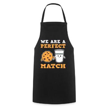 We Are A Perfect Match Cookies Keksmacher - Kochschürze - Schwarz - Vorne - AI Model Male 185 dark (185cm)