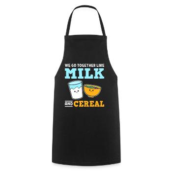 We Go Together Like Milk And Cereal Müsli Fan - Kochschürze - Schwarz - Vorne - AI Model Male 185 dark (185cm)