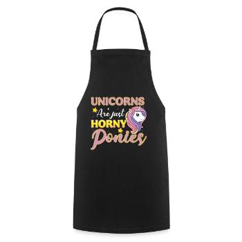 Einhörner Sind Nur Geile Ponys - Kochschürze - Schwarz - Vorne - AI Model Male 185 dark (185cm)