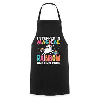 I Stepped In Magic Rainbow Unicorn Poop - Cooking Apron - black - Front - AI Model Male 185 dark (185cm)