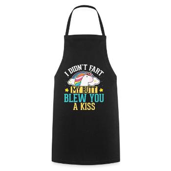 I didn't fart, my butt has a kiss - Cooking Apron - black - Front - AI Model Male 185 dark (185cm)