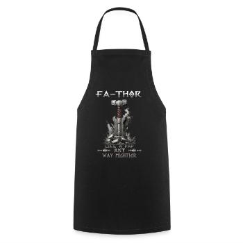 Vathor pour hommes - Fête des pères Cadeau de la fête des pères Viking - Tablier de cuisine - noir - Devant - AI Model Male 185 dark (185cm)