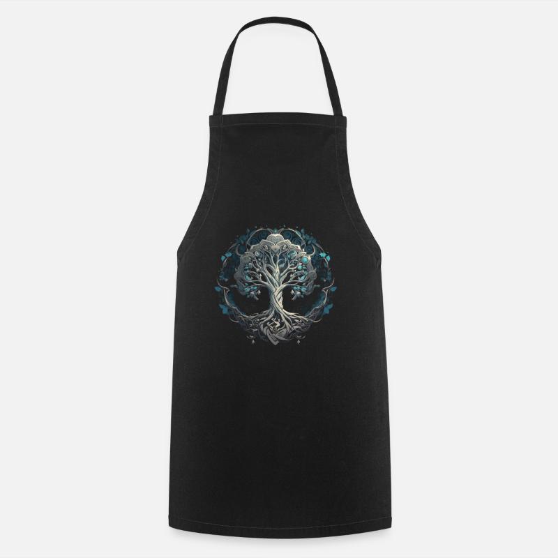 Baum des Lebens Yggdrasil Wikinger Midgard Thor - Kochschürze - Schwarz