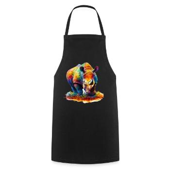 Rhinoceros - Cooking Apron - black - Front - AI Model Male 185 dark (185cm)