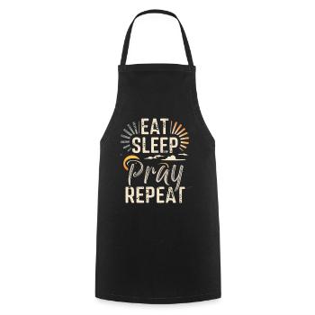 Eat Sleep Pray Repeat Vintage Sunrise - Cooking Apron - black - Front - AI Model Male 185 dark (185cm)