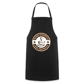 Espresso, Cappuccino, Kaffee, Coffee, Weihnachten - Kochschürze - Schwarz - Vorne - AI Model Male 185 dark (185cm)