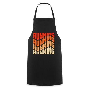 Running, Jogging, Marathon - Cooking Apron - black - Front - AI Model Male 185 dark (185cm)
