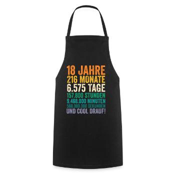 18 Jahre Volljährig Achtzehnter Geburtstag - Kochschürze - Schwarz - Vorne - AI Model Male 185 dark (185cm)