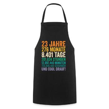 23 Jahre Dreiundzwanzigster Geburtstag - Kochschürze - Schwarz - Vorne - AI Model Male 185 dark (185cm)