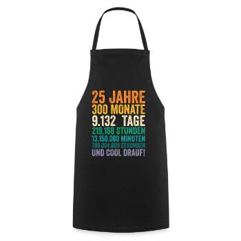 25 Jahre Fünfundzwanzigster Geburtstag - Kochschürze - Schwarz - Vorne - AI Model Male 185 dark (185cm)