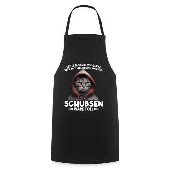 Gerne was mit Menschen machen schubsen wäre toll - Kochschürze - Schwarz - Vorne - AI Model Male 185 dark (185cm)