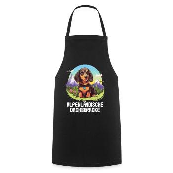Alpenländische Dachsbracke - Kochschürze - Schwarz - Vorne - AI Model Male 185 dark (185cm)