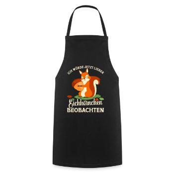 Eichhörnchenliebhaber Murmeltier Streifenhörnchen - Kochschürze - Schwarz - Vorne - AI Model Male 185 dark (185cm)