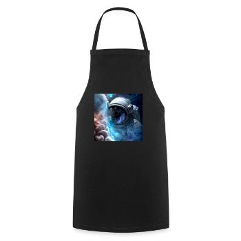 Spaceship, Taikonaut, Cosmonaut, Spaceman - Cooking Apron - black - Front - AI Model Male 185 dark (185cm)