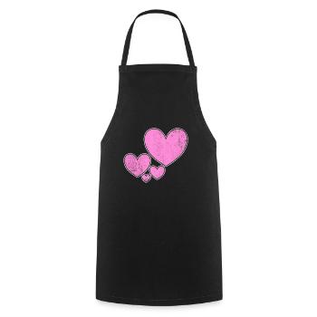Hearts in Love Hearts - Cooking Apron - black - Front - AI Model Male 185 dark (185cm)