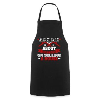 Real Estate Real Estate Selling Buying House - Cooking Apron - black - Front - AI Model Male 185 dark (185cm)