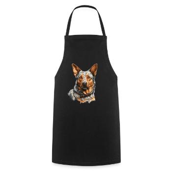 Hund Australian Cattle Dog - Kochschürze - Schwarz - Vorne - AI Model Male 185 dark (185cm)