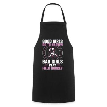 Field Hockey Good Girls Go To - Kochschürze - Schwarz - Vorne - AI Model Male 185 dark (185cm)