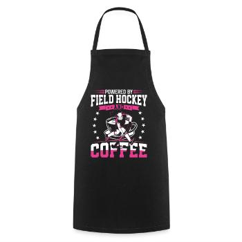 Field Hockey Coffee Powered By - Kochschürze - Schwarz - Vorne - AI Model Male 185 dark (185cm)