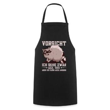 Waschbären Kostüm Nachtaktiv Waschbärliebhaber - Kochschürze - Schwarz - Vorne - AI Model Male 185 dark (185cm)