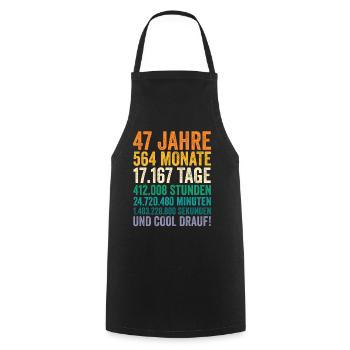 47 Jahre Siebenundvierzigster Geburtstag - Kochschürze - Schwarz - Vorne - AI Model Male 185 dark (185cm)