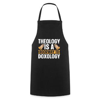 Theology Is A Doorway To Doxology Bible Religious - Cooking Apron - black - Front - AI Model Male 185 dark (185cm)
