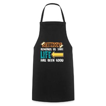 Scrapbooks Reminds Us That Life Crafting Artwork - Cooking Apron - black - Front - AI Model Male 185 dark (185cm)