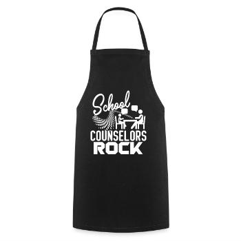 School Counselor School Counselors Rock - Cooking Apron - black - Front - AI Model Male 185 dark (185cm)