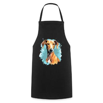Chien Azawakh - Tablier de cuisine - noir - Devant - AI Model Male 185 dark (185cm)