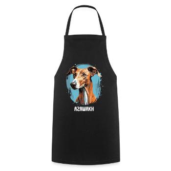 Chien Azawakh - Tablier de cuisine - noir - Devant - AI Model Male 185 dark (185cm)