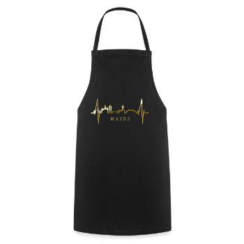 Mayence Skyline Heartbeat Fan Heart Love Mainzer - Tablier de cuisine - noir - Devant - AI Model Male 185 dark (185cm)