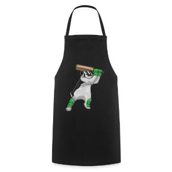 Badger Cricket Cricket Bat - Cooking Apron - black - Front - AI Model Male 185 dark (185cm)