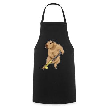 Hockey sur gazon de Capybara Stick - Tablier de cuisine - noir - Devant - AI Model Male 185 dark (185cm)