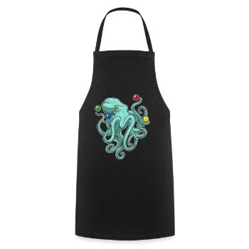 Jongleur de poulpe jongleur - Tablier de cuisine - noir - Devant - AI Model Male 185 dark (185cm)