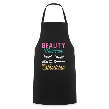 Esthéticienne Beauté Magicienne Soins de la peau - Tablier de cuisine - noir - Devant - AI Model Male 185 dark (185cm)