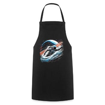 Astronaute Planète Espace - Tablier de cuisine - noir - Devant - AI Model Male 185 dark (185cm)