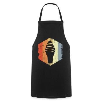 Crème glacée molle vintage - Tablier de cuisine - noir - Devant - AI Model Male 185 dark (185cm)
