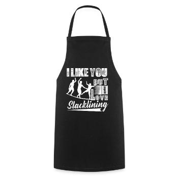 Slacklining I Love Slacklining - Cooking Apron - black - Front - AI Model Male 185 dark (185cm)