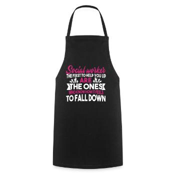 Social Worker Social Worker Job - Cooking Apron - black - Front - AI Model Male 185 dark (185cm)