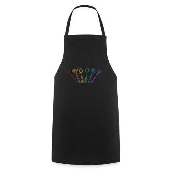 Agriculteur LGBT Arc-en-ciel Agriculteur biologique Agriculture - Tablier de cuisine - noir - Devant - AI Model Male 185 dark (185cm)