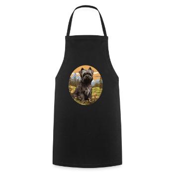 Chien Affenpinscher - Tablier de cuisine - noir - Devant - AI Model Male 185 dark (185cm)