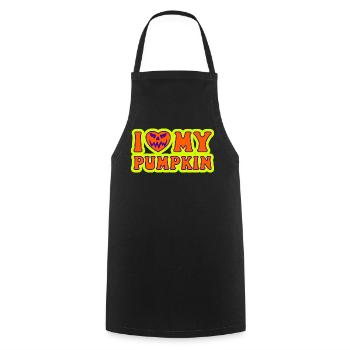 I Love My Pumpkin Halloween Costume Women Men - Cooking Apron - black - Front - AI Model Male 185 dark (185cm)