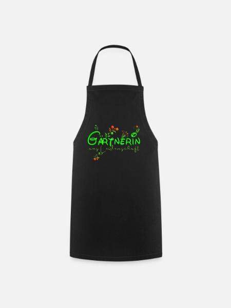 Gärtnerin mit Blumen - Kochschürze - Schwarz